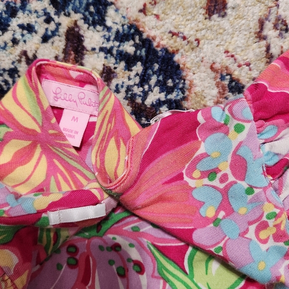 Lilly Pulitzer Cherry Dress Azalea Pink Mini Mariposa Size Medium - Picture 7 of 16